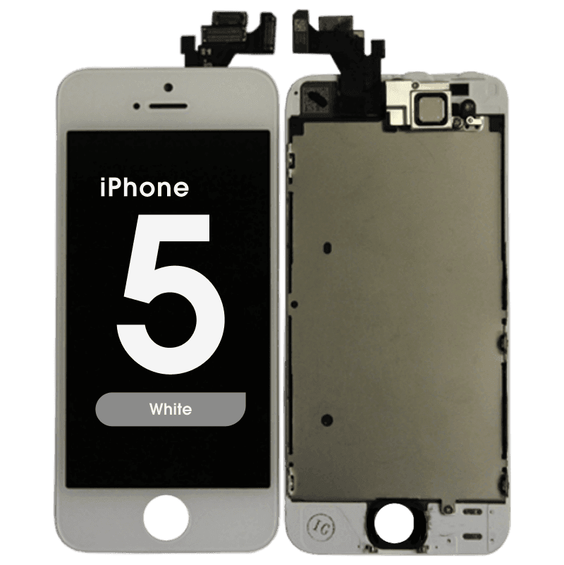 Complete Assembly - LCD Screen and Digitizer Assembly for iPhone 5 (Front Camera / Prox Sensor / Earspeaker Pre-Installed) (White)