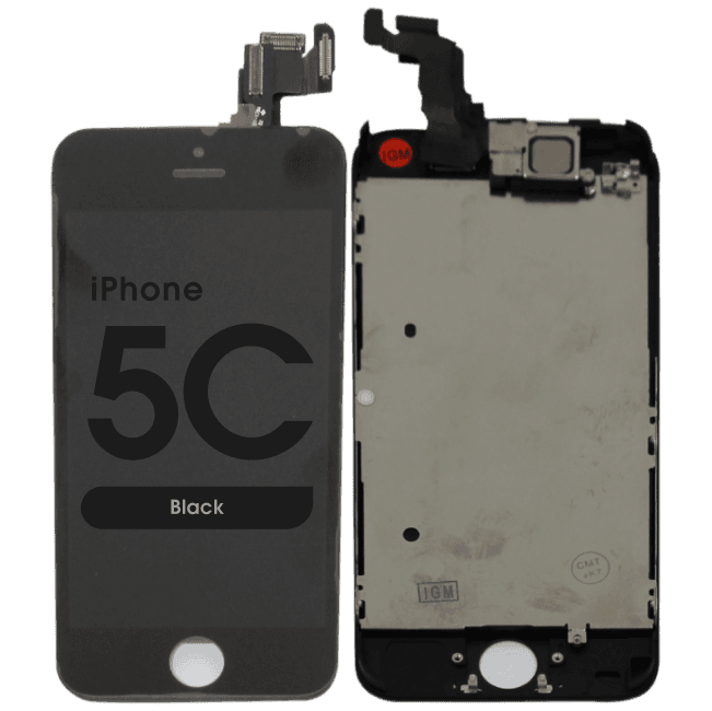 Complete Assembly - LCD Screen and Digitizer Assembly for iPhone 5C (Front Camera / Prox Sensor / Earspeaker Pre-Installed) (Black)