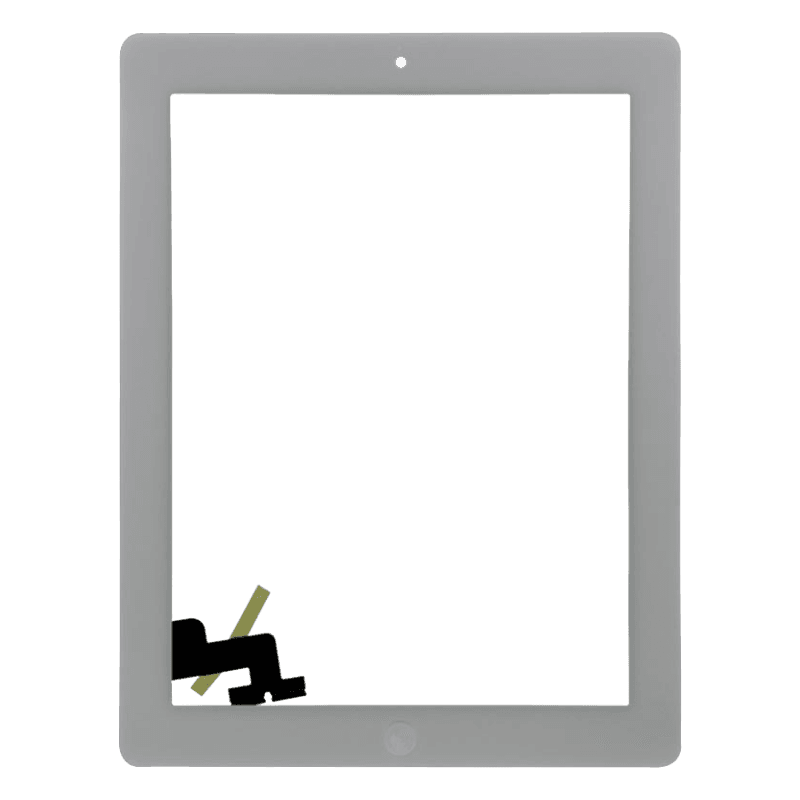 Aftermarket Full Assembly Glass and Digitizer with Home Button and Adhesive, White, for iPad 2