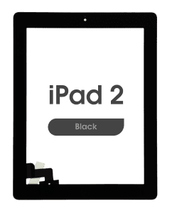 Aftermarket - Glass and Digitizer Touch Panel w/ Home Button for iPad 2 (Black)