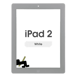Aftermarket - Glass and Digitizer Touch Panel  w/ Home Button for iPad 2 (White)