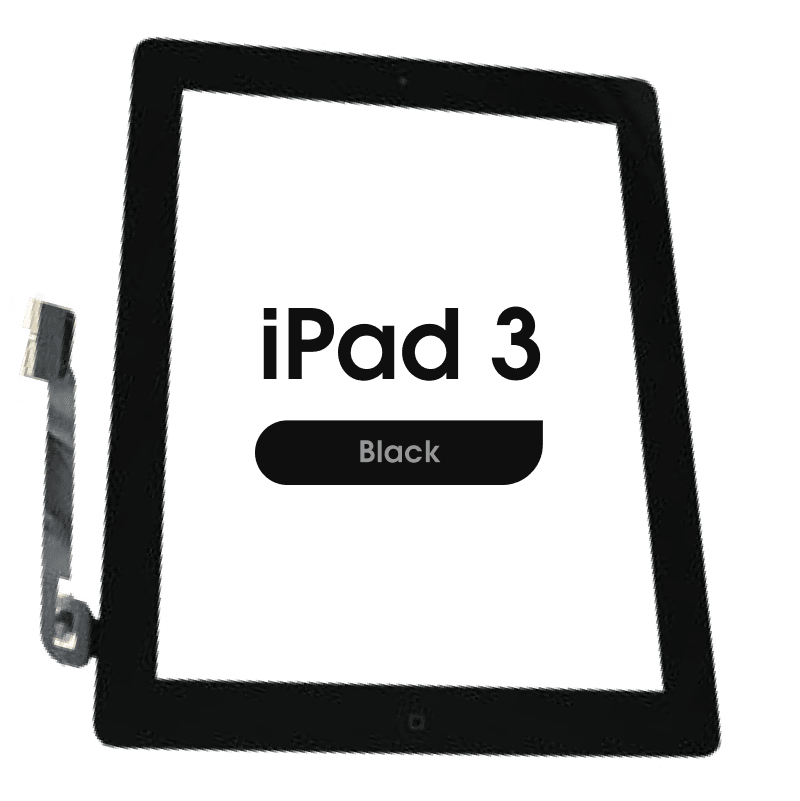 Aftermarket - Glass and Digitizer Touch Panel w/ Home Button for iPad 3 (Black)