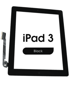 Aftermarket - Glass and Digitizer Touch Panel w/ Home Button for iPad 3 (Black)