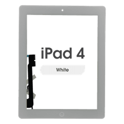 Aftermarket - Glass and Digitizer Touch Panel w/ Home Button for iPad 4 (White)