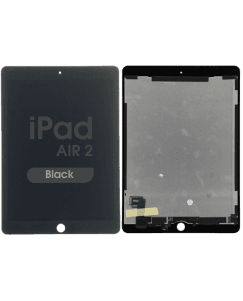 Aftermarket - Glass and Digitizer Full LCD Assembly for iPad Air 2 w/ Pre-installed Sleep / Wake Flex (Black)