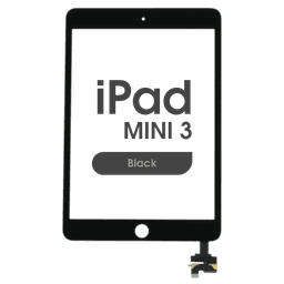 Aftermarket - Glass and Digitizer Touch Panel for iPad Mini 3 (No Adhesive) (Black)