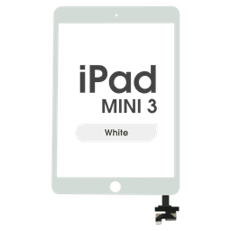 Aftermarket - Glass and Digitizer Touch Panel for iPad Mini 3 (White)