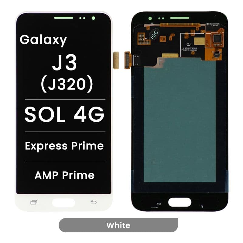 LCD Screen and Digitizer Assembly for Samsung Galaxy J3 (J320) / SOL 4G / Express Prime / AMP Prime (No Frame) (White)