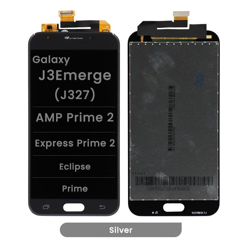 LCD Screen and Digitizer Assembly for Samsung Galaxy J3 Emerge (J327) (No Frame) (Silver)