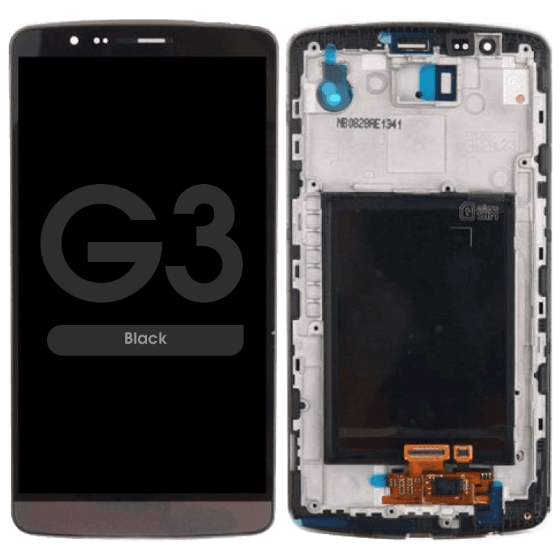 Complete Assembly - LCD Screen and Digitizer Assembly w/ Frame for LG G3 (D850 / D851 / D855 / VS985 / LS990) (Black)