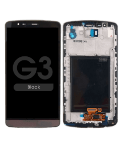 Complete Assembly - LCD Screen and Digitizer Assembly w/ Frame for LG G3 (D850 / D851 / D855 / VS985 / LS990) (Black)