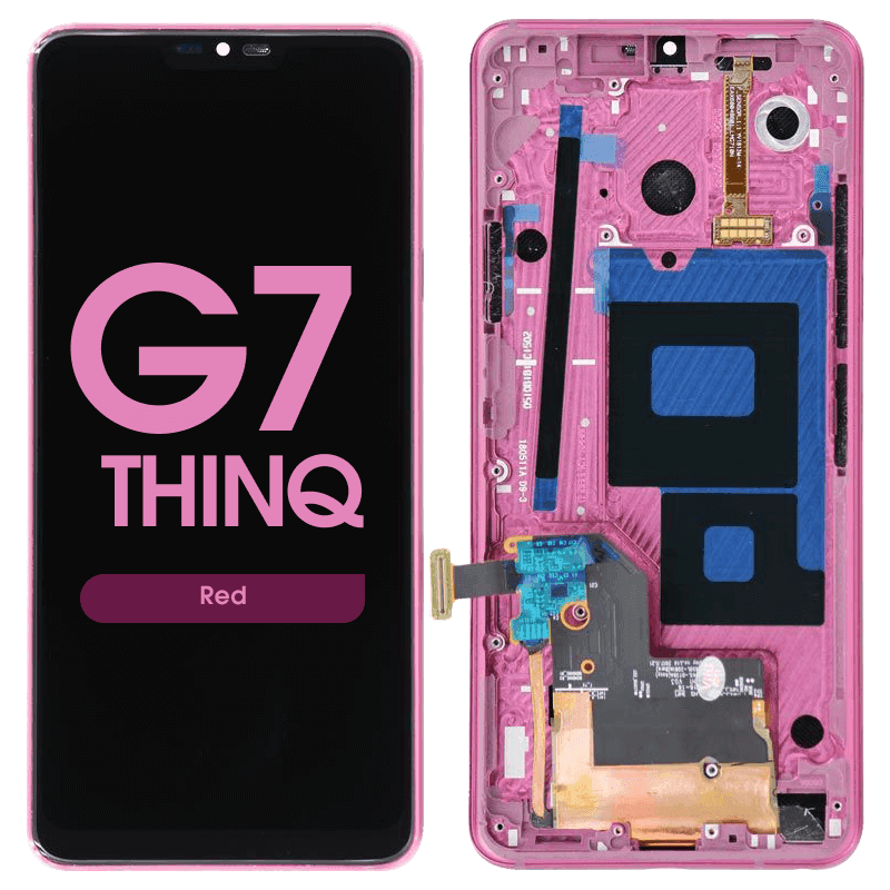 LCD Screen and Digitizer Assembly w/ Frame for LG G7 ThinQ (Red)