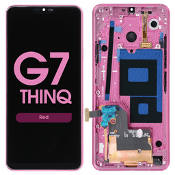 LCD Screen and Digitizer Assembly w/ Frame for LG G7 ThinQ (Red)