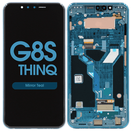 OLED Screen and Digitizer Assembly w/ Frame for LG G8S ThinQ (Mirror Teal)