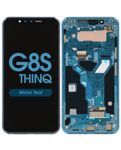 OLED Screen and Digitizer Assembly w/ Frame for LG G8S ThinQ (Mirror Teal)