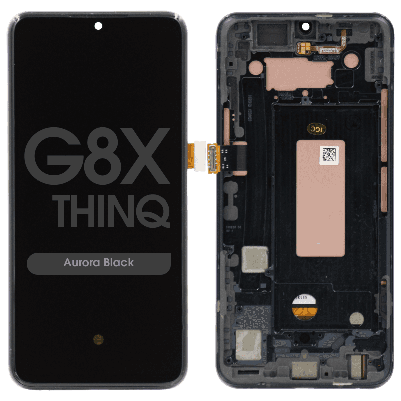 LCD Screen and Digitizer Assembly w/ Frame for LG G8X ThinQ (Aurora Black)