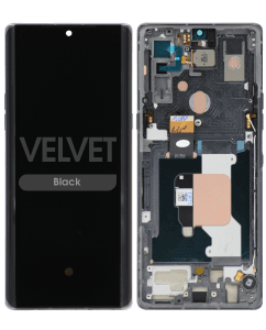 Refurbished - OLED Screen and Digitizer Assembly w/ Frame for LG Velvet (G9) (Verizon UW) (Black)