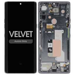 Refurbished - OLED Screen and Digitizer Assembly w/ Frame for LG Velvet (G9) (All Carriers Except Verizon UW) (Aurora Gray)