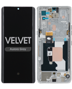 Refurbished - OLED Screen and Digitizer Assembly w/ Frame for LG Velvet (G9) (Verizon UW) (Aurora Gray)