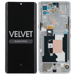 Refurbished - OLED Screen and Digitizer Assembly w/ Frame for LG Velvet (G9) (Verizon UW) (Aurora Gray)