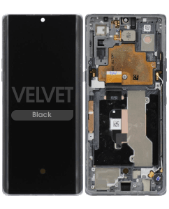 OEM Pull - OLED Screen and Digitizer Assembly w/ Frame for LG Velvet (G9) (Verizon UW) (Black)