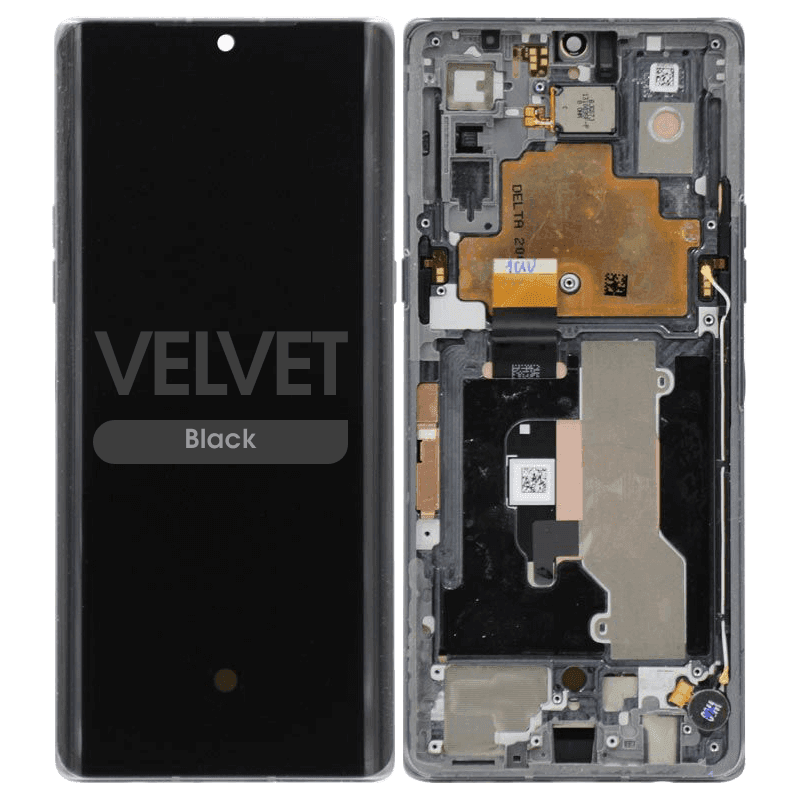 OEM Pull - OLED Screen and Digitizer Assembly w/ Frame for LG Velvet (G9) (Verizon UW) (Black)