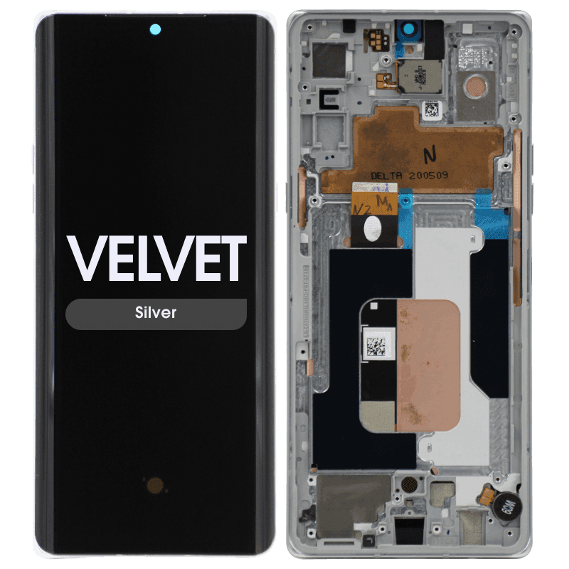 Refurbished - OLED Screen and Digitizer Assembly w/ Frame for LG Velvet (G9) (All Carriers except Verizon UW) (Silver)