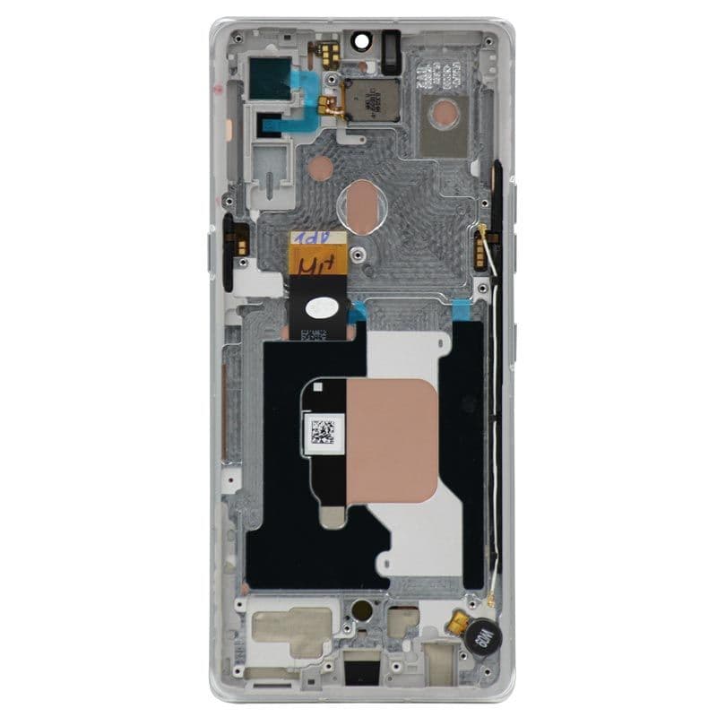 Refurbished - OLED Screen and Digitizer Assembly w/ Frame for LG Velvet (G9) (Verizon UW) (Silver)