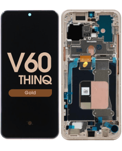 OLED Screen and Digitizer Assembly w/ Frame for LG V60 ThinQ (Gold)