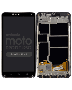 LCD Screen and Digitizer Assembly w/ Frame for Motorola Droid Turbo (Metallic Black)