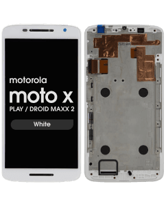 LCD Screen and Digitizer Assembly w/ Frame for Motorola Moto X Play / Droid Maxx 2 (White)