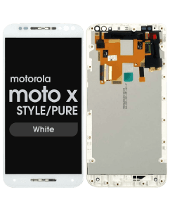 LCD Screen and Digitizer Assembly w/ Frame for Motorola Moto X Style / Pure (White)