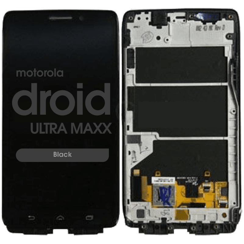 LCD Screen and Digitizer Assembly w/ Frame for Motorola Droid Ultra MAXX (XT1080) (Black)