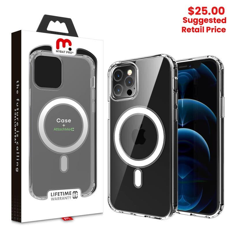 MyBat Pro - Fusion Hybrid Case Plus AttachMe with MagSafe Compatible for iPhone 12 / 12 Pro (Transparent Clear)