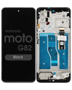 Service Pack - OLED Screen and Digitizer Assembly w/ Frame for Motorola Moto G82 (XT2225-1 / 2022) (Black)