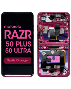 Refurbished - Inner OLED Screen and Digitizer Assembly w/ Frame for Motorola Moto Razr Plus / Razr 50 Ultra (XT2451 / 2024) (Hot Pink)