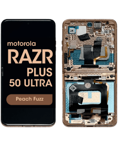 Refurbished - Inner OLED Screen and Digitizer Assembly w/ Frame for Motorola Moto Razr Plus / Razr 50 Ultra (XT2451 / 2024) (Peach Fuzz)