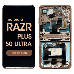 Refurbished - Inner OLED Screen and Digitizer Assembly w/ Frame for Motorola Moto Razr Plus / Razr 50 Ultra (XT2451 / 2024) (Peach Fuzz)