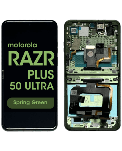Refurbished - Inner OLED Screen and Digitizer Assembly w/ Frame for Motorola Moto Razr Plus / Razr 50 Ultra (XT2451 / 2024) (Spring Green)
