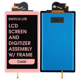 Refurbished - LCD Screen and Digitizer Assembly w/ Frame for Switch Lite (Coral)