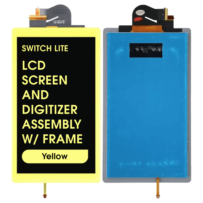 Refurbished - LCD Screen and Digitizer Assembly w/ Frame for Switch Lite (Yellow)
