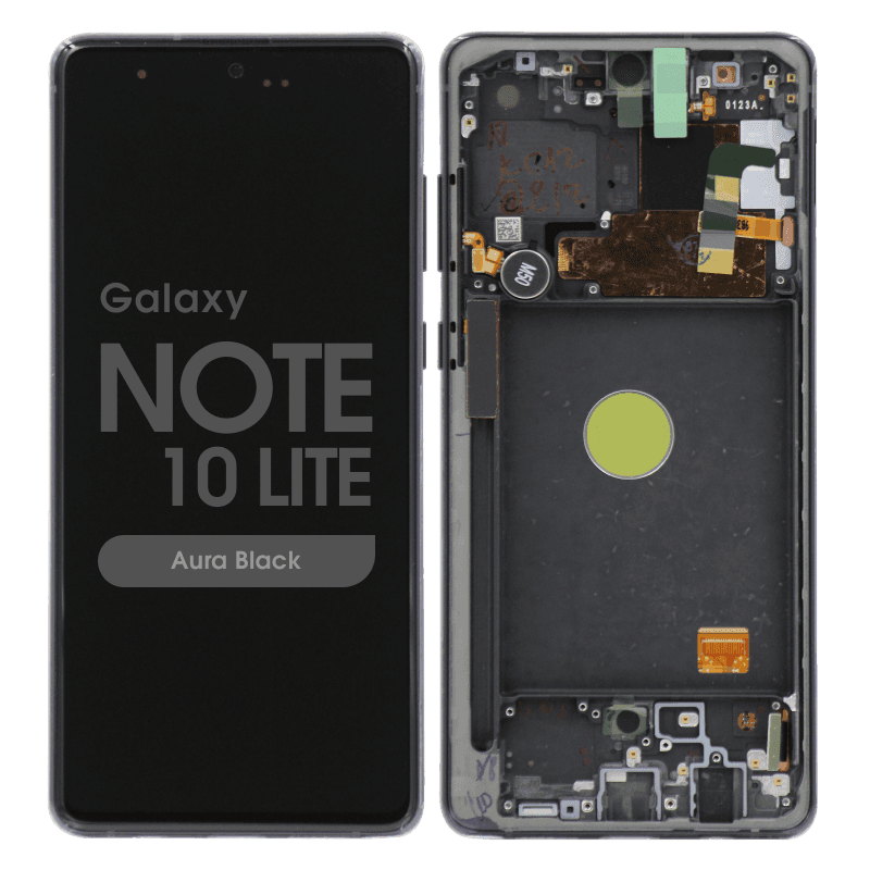 Service Pack - OLED Screen and Digitizer Assembly w/ Frame for Samsung Galaxy Note 10 Lite (N770) (Aura Black)
