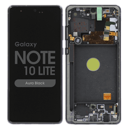 Service Pack - OLED Screen and Digitizer Assembly w/ Frame for Samsung Galaxy Note 10 Lite (N770) (Aura Black)