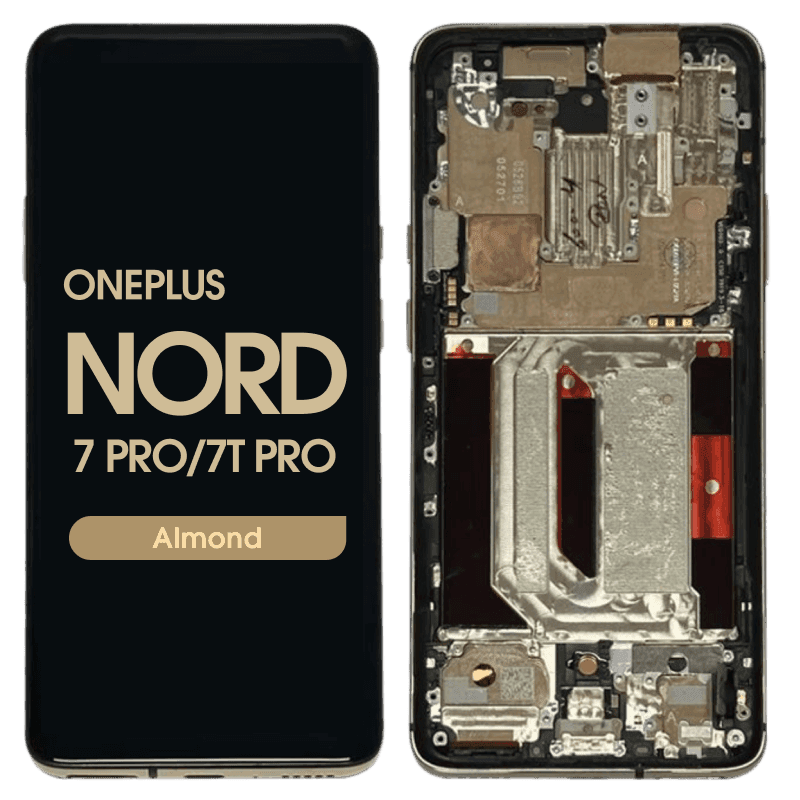 Refurbished - OLED Screen and Digitizer Assembly w/ Frame for Oneplus 7 Pro / Oneplus 7T Pro (Almond)