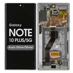 Aftermarket - Soft OLED Screen and Digitizer Assembly w/ Frame for Samsung Galaxy Note 10 Plus / 5G (N975 / N976) (Aura Glow / Silver)