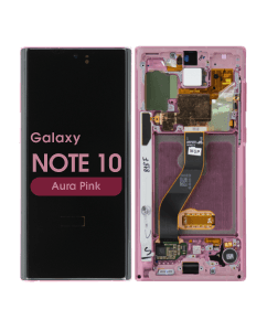 Service Pack - OLED Screen and Digitizer Assembly w/ Frame for Samsung Galaxy Note 10 (N970) (Aura Pink)