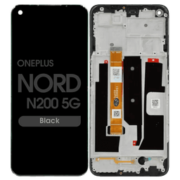 Refurbished - LCD Screen and Digitizer Assembly w/ Frame for OnePlus Nord N200 5G (Black)