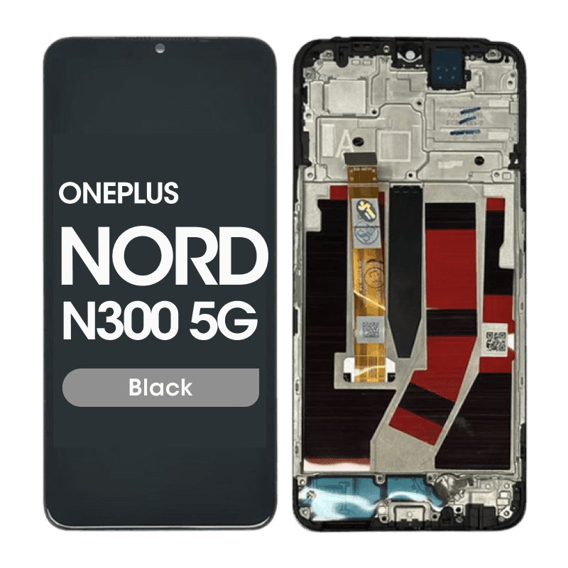 Refurbished - LCD Screen and Digitizer Assembly w/ Frame for OnePlus Nord N300 5G (Black)
