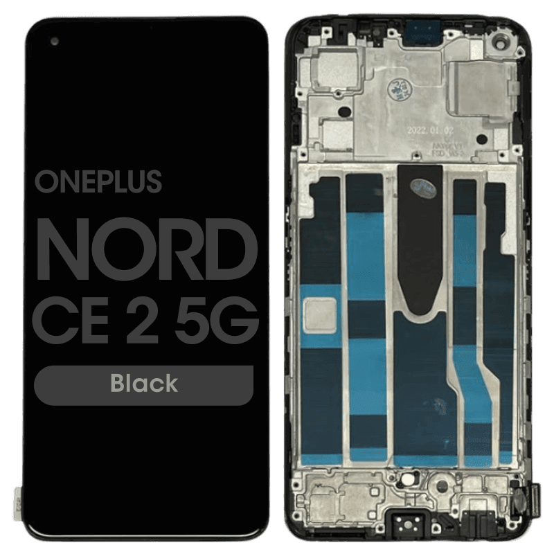 Refurbished - OLED Screen and Digitizer Assembly w/ Frame for OnePlus Nord CE 2 5G (Black)