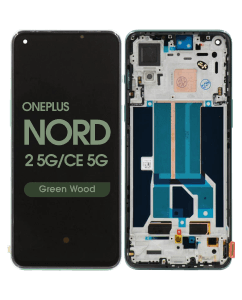 Refurbished - OLED Screen and Digitizer Assembly w/ Frame for OnePlus Nord 2 5G / Nord CE 5G (Green Wood)